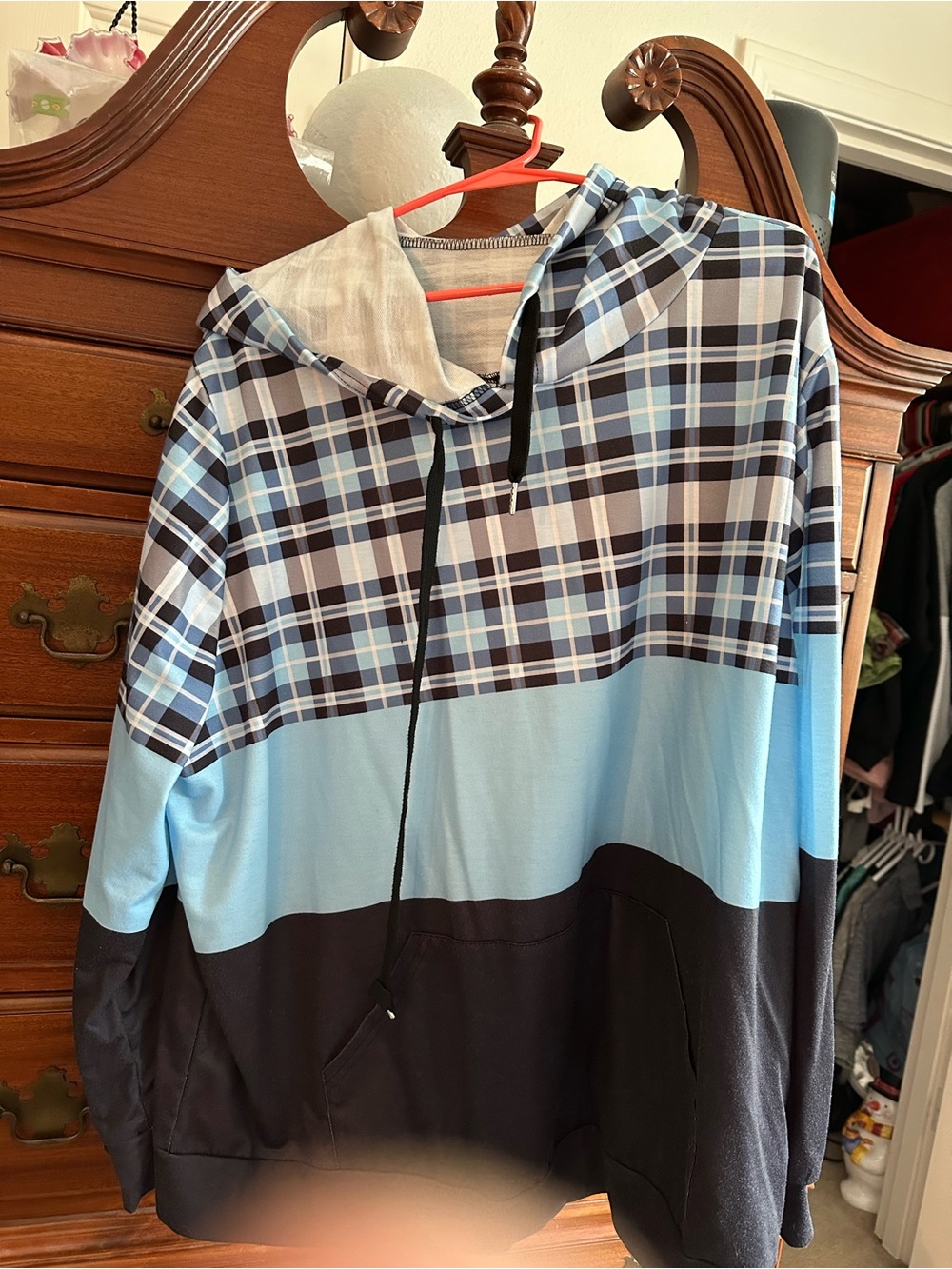 Colorful set of three women’s pullovers, comfortable casual